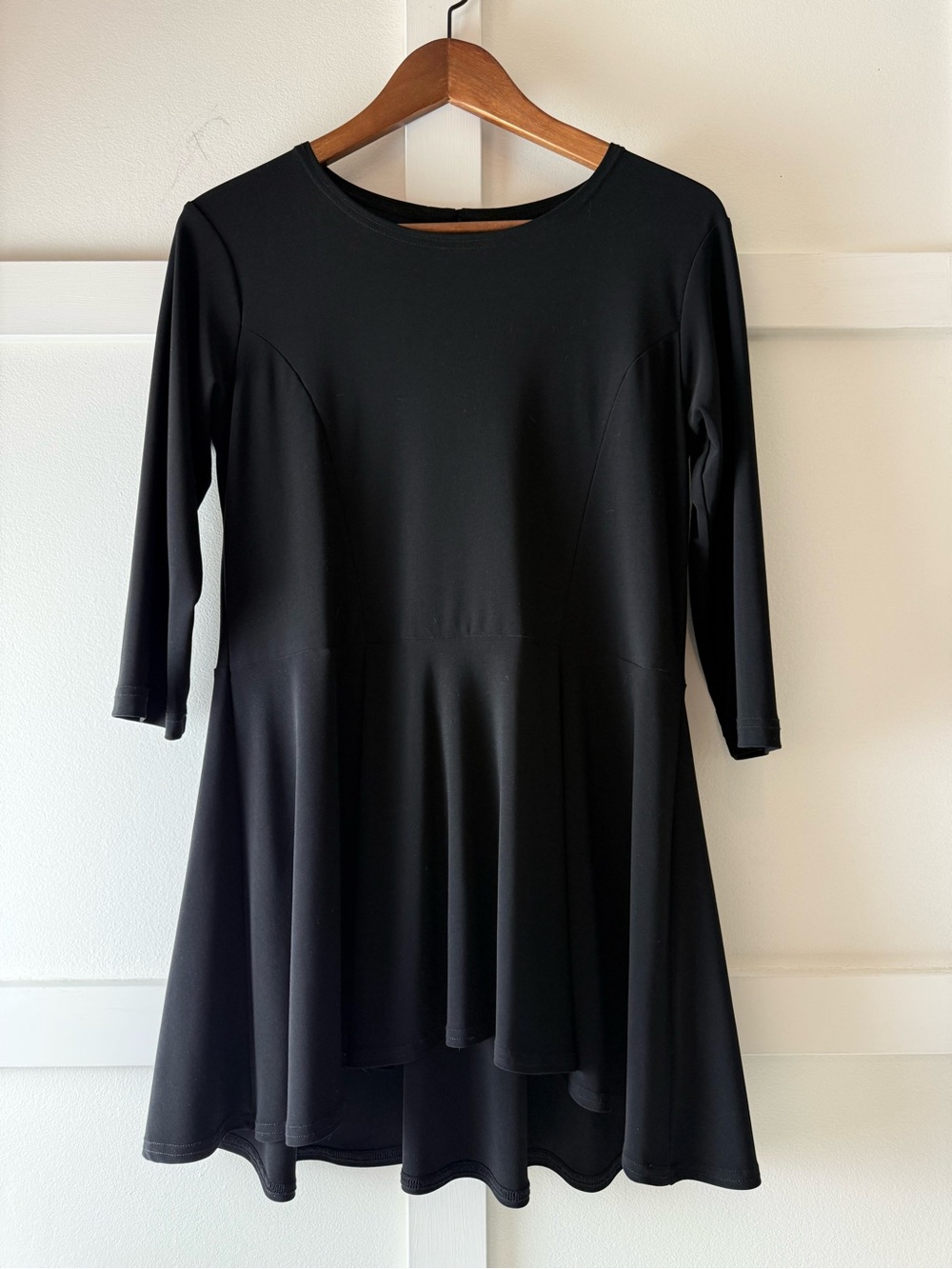 Sympli Black Fit & Flare Asymmetrical Dress Size 6 Made in Canada